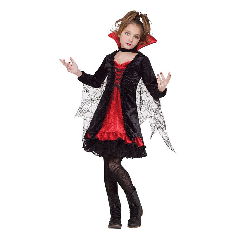 Fun World Lace Vampiress Costume, Medium 8-10, Multicolor - Image 1